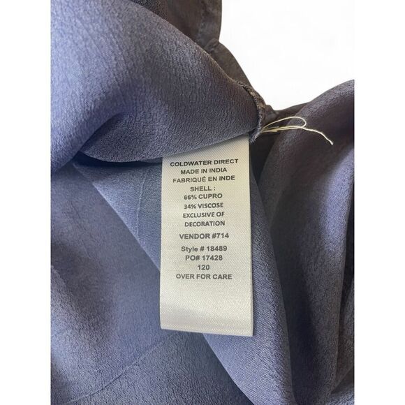 NWT Coldwater Creek Women’s Blue Embroidered Tunic Top XS  $128 Cupro Blend - Picture 8 of 10
